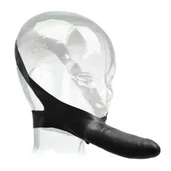 5.91" Black Strap-On Face Dildo – Waterproof, Non-Powered
