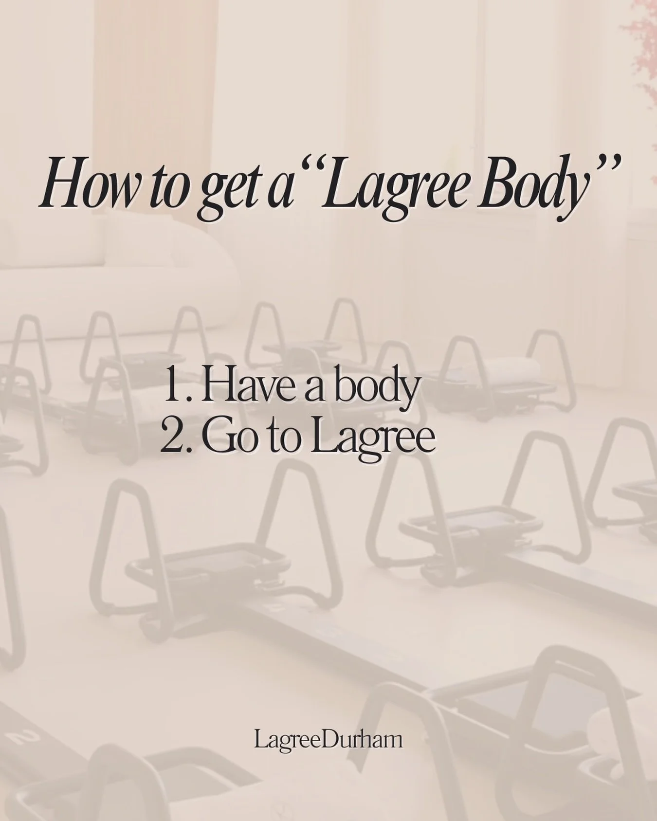 That&rsquo;s it y&rsquo;all!

If you&rsquo;re feeling unmotivated, nervous or intimidated- this is for you!

Trying something new brings up many feelings for everyone. That&rsquo;s why the cornerstone of Lagree Durham is COMMUNITY. We can&rsquo;t wai
