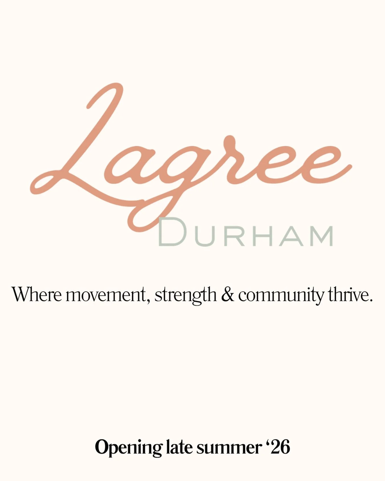 Your new favorite workout coming to *Durham, NC* August, 2026!

Lagree method is low impact + high intensity focusing on core and overall strength, cardio and muscle building.

We can&rsquo;t wait to meet you!