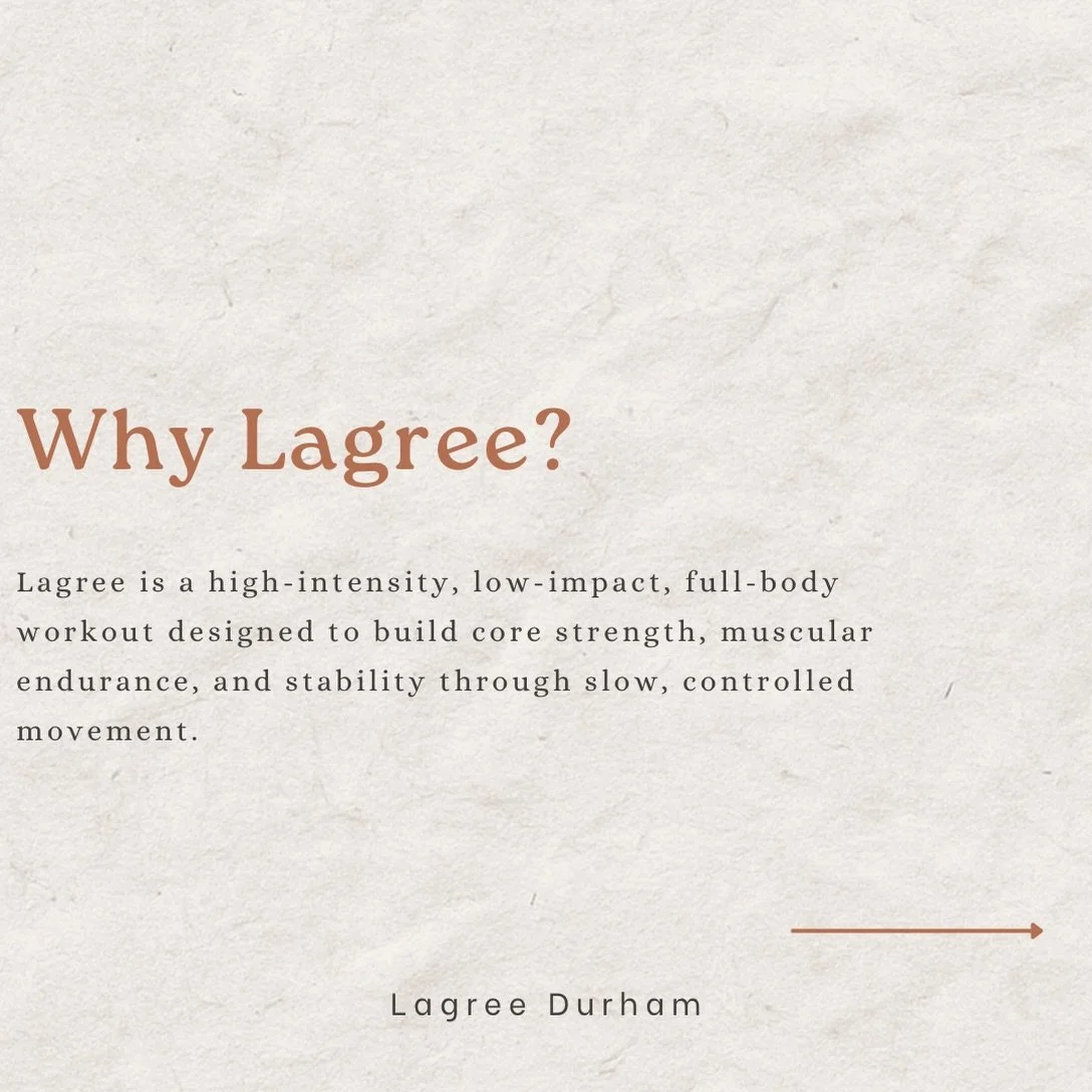 Why Lagree?

Because one workout can challenge your strength, endurance, stability, balance, and core&hellip;without high-impact stress on your joints.

Through slow, controlled movement and continuous resistance, Lagree keeps your muscles working lo