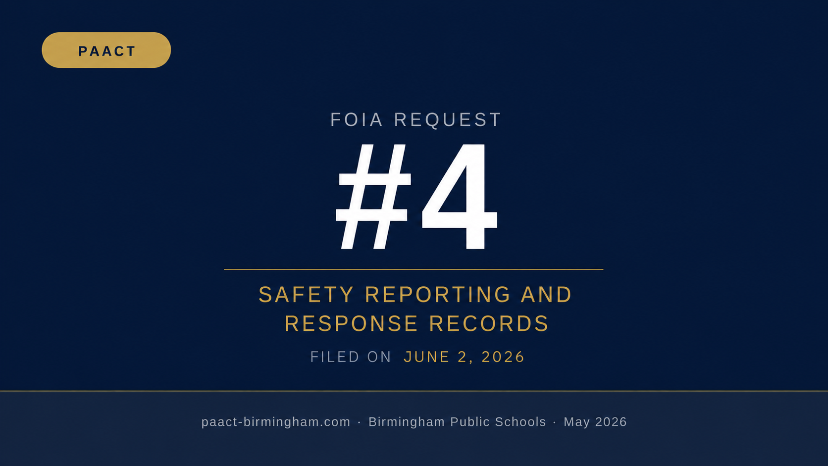 FOIA #4 - Safety Reporting and Response Records