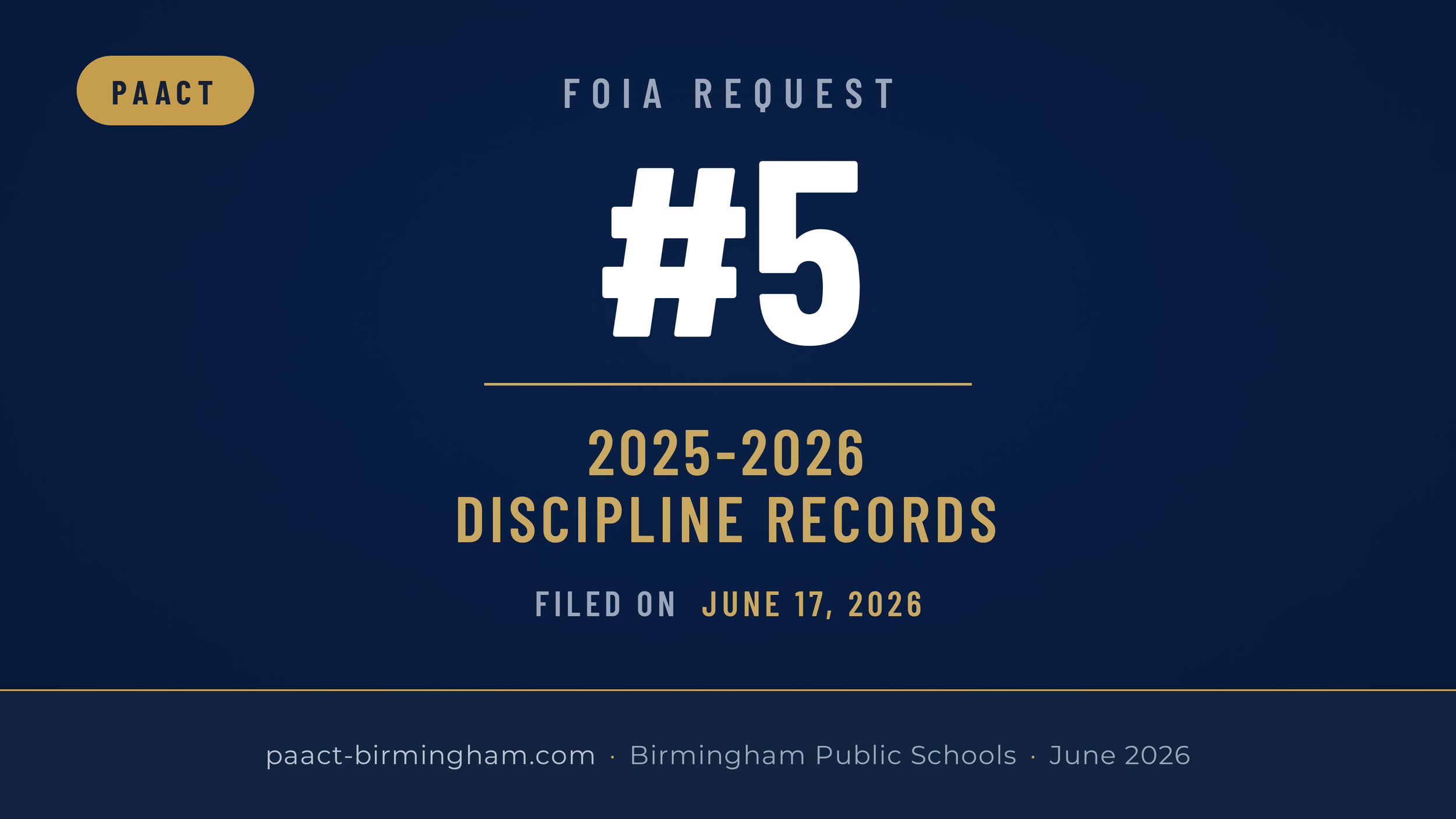 FOIA #5 - 2025/26 Discipline Transparency