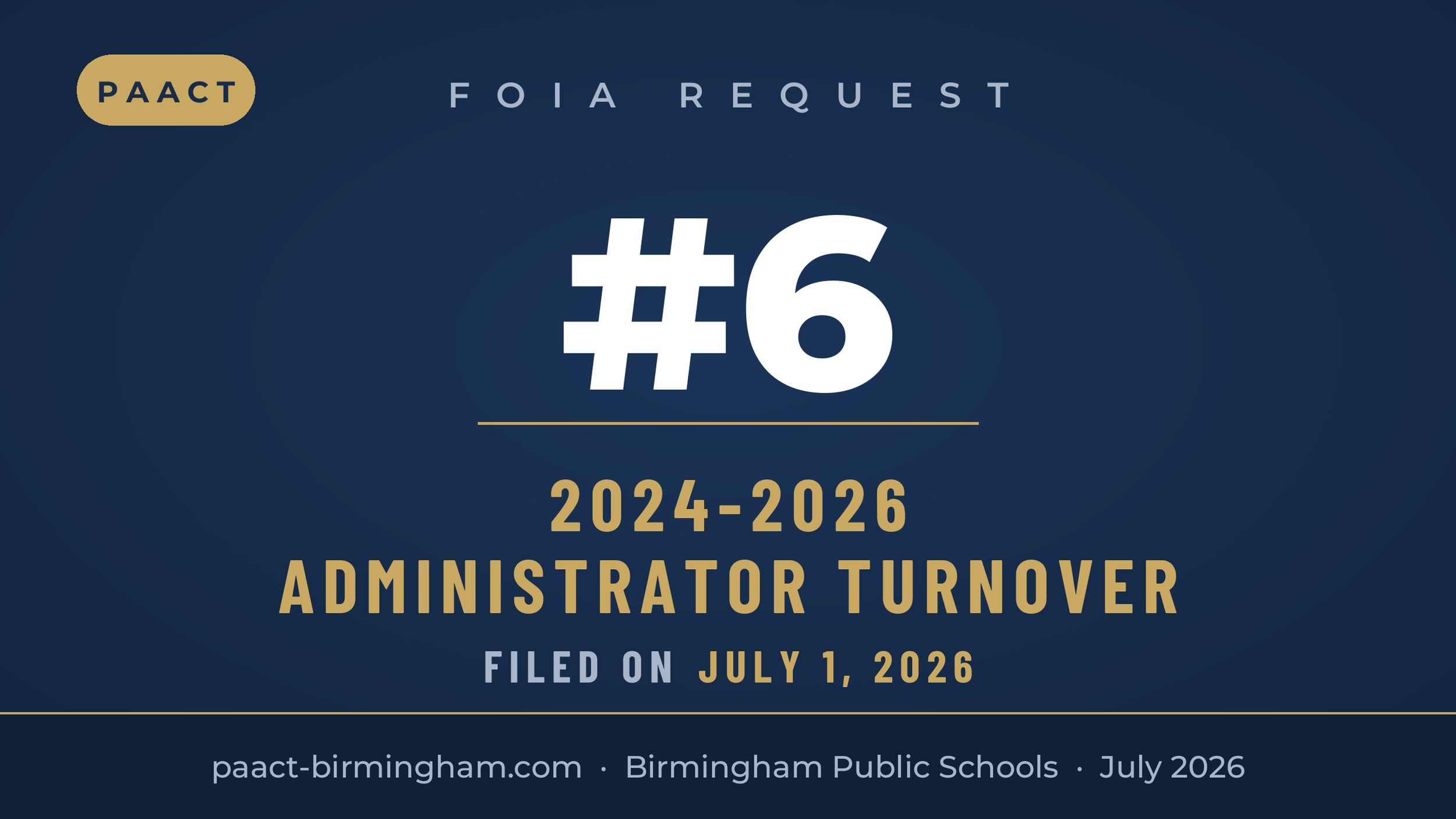 FOIA #6 - Administrator Turnover and Exit Survey Records