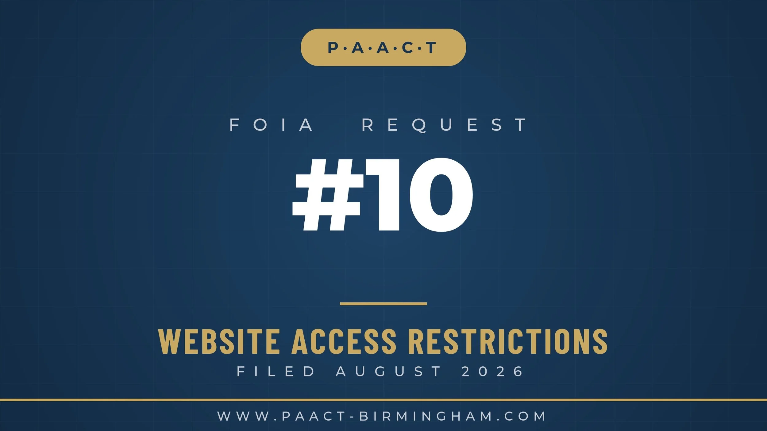 FOIA Request #10 – Website Access Restrictions and Related Records