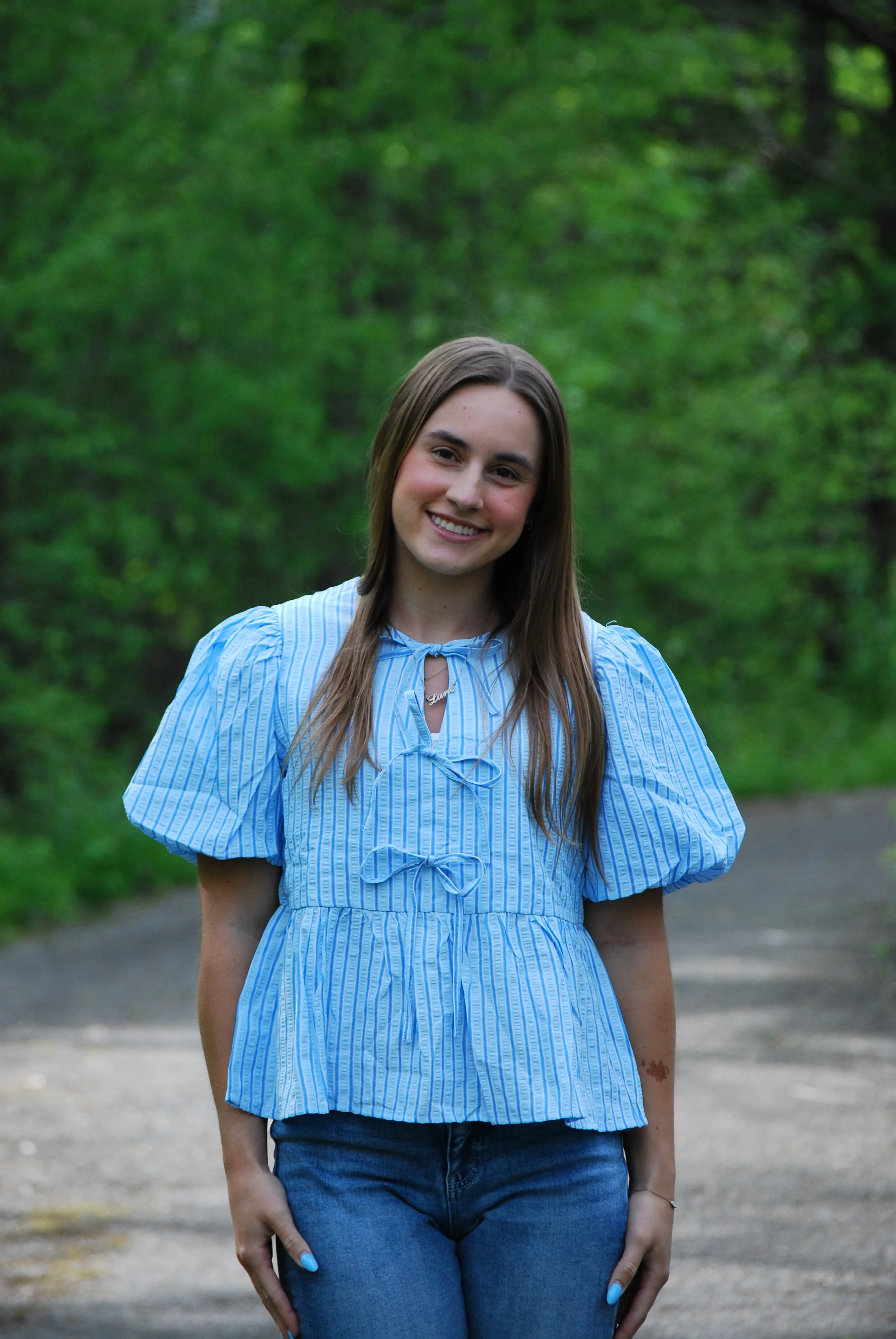 Striped Puffer Top