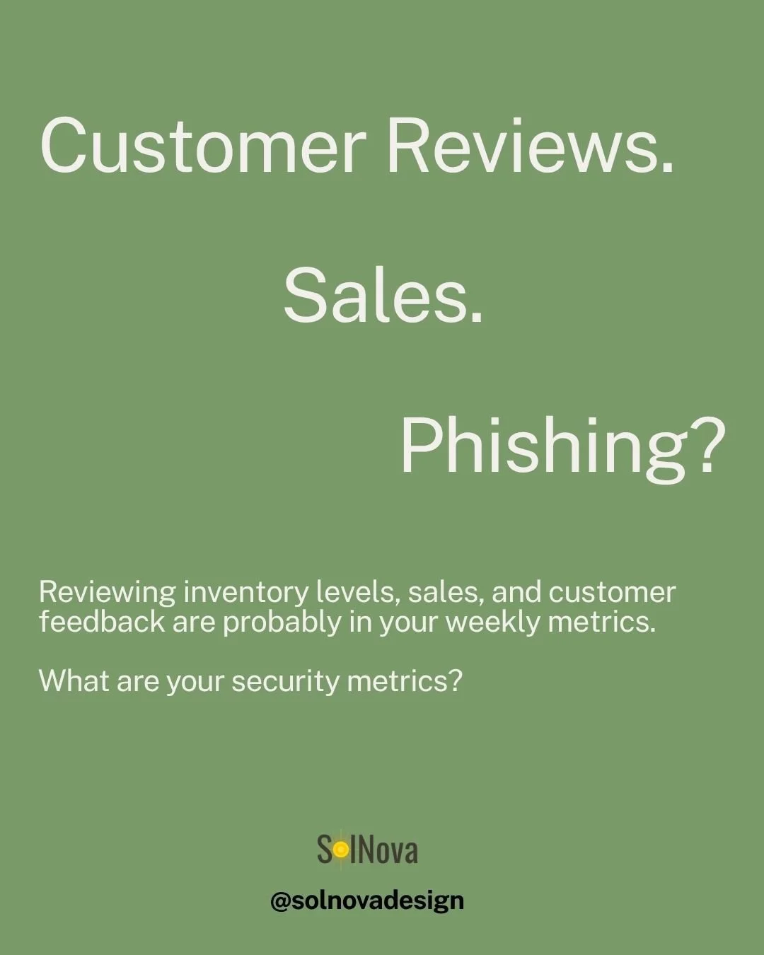 What metrics do you review every week?

Reviewing inventory levels, security alerts, and operational bottlenecks weekly helps prevent costly surprises. 
15 minutes each week to review your dashboard will keep you on top of what's normal so you notice