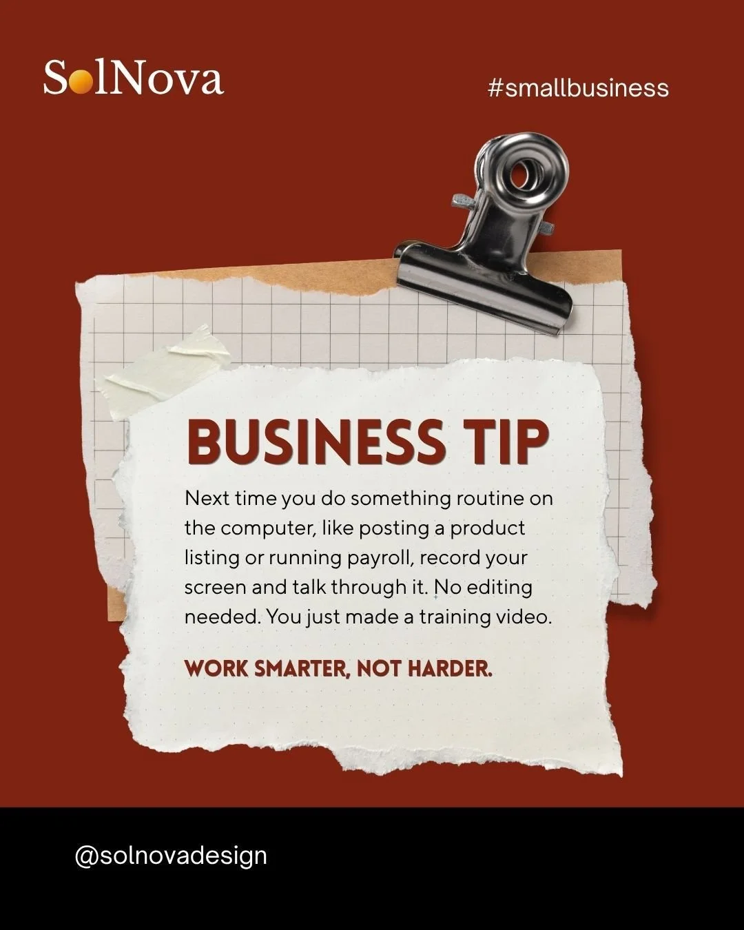 Screen recordings are one of the fastest ways to capture how a task gets done.

Next time you do something routine on the computer, like posting a product listing or running payroll, record your screen and talk through it. No editing needed.

Save it