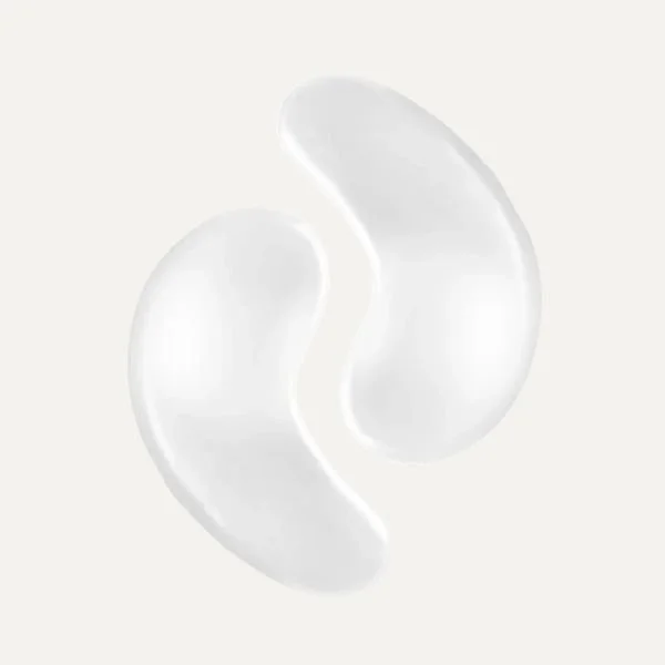 Two white, curved, shell-like objects facing each other on a light gray surface.