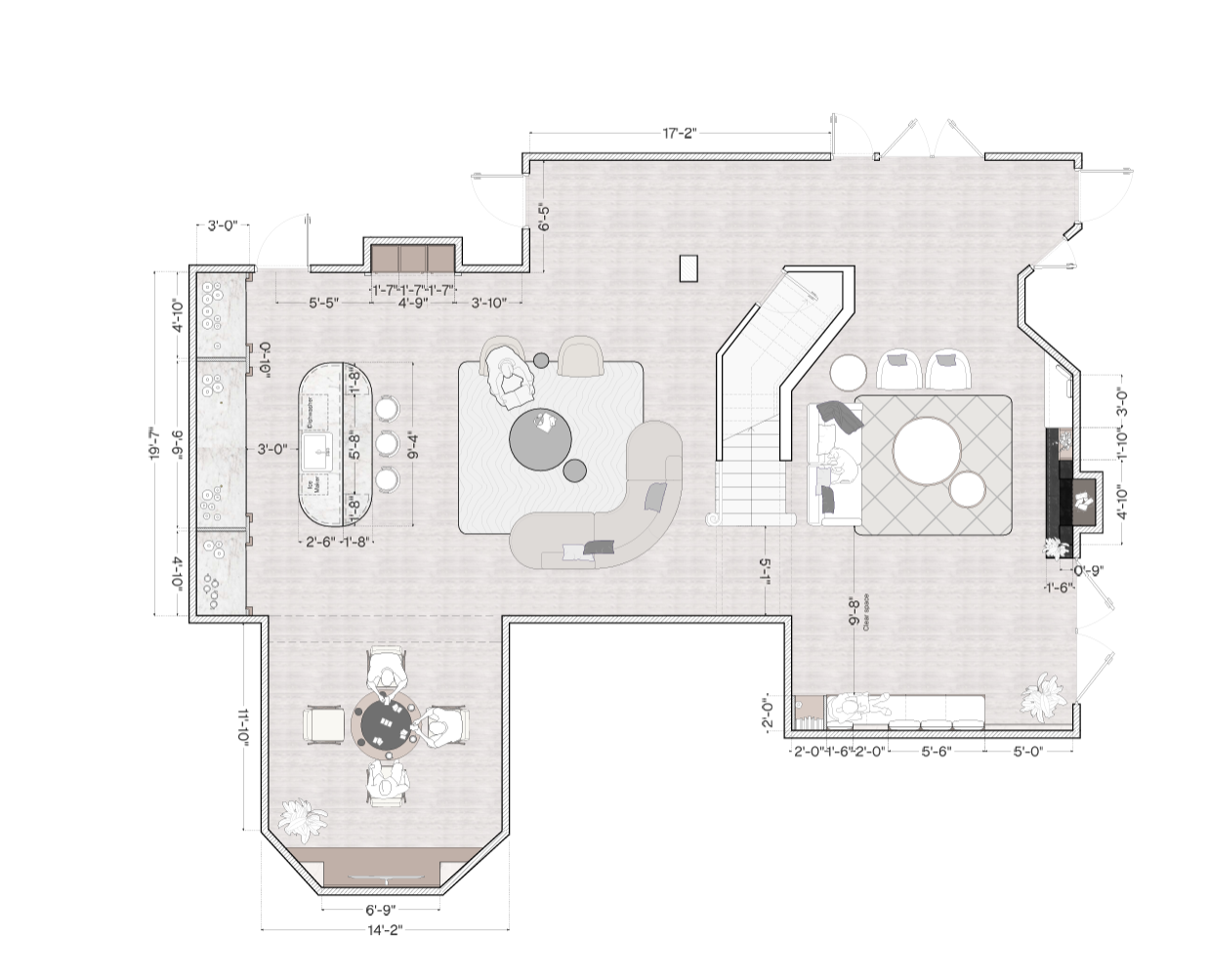 Illustrative elevation call out- space planning, design, and sourcing- Mustard Seed Haven