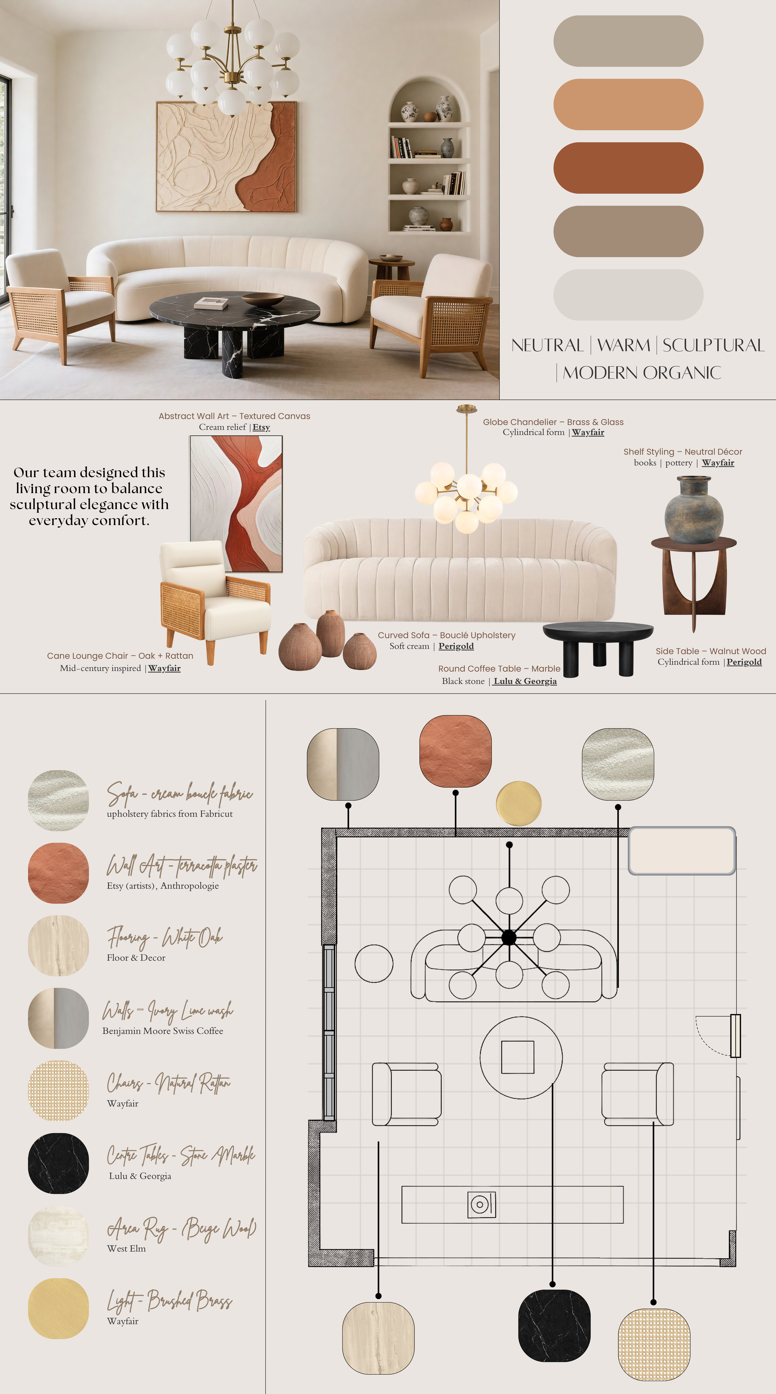 Modern Organic Living Room — Luxe for Less ($5,500 Look)