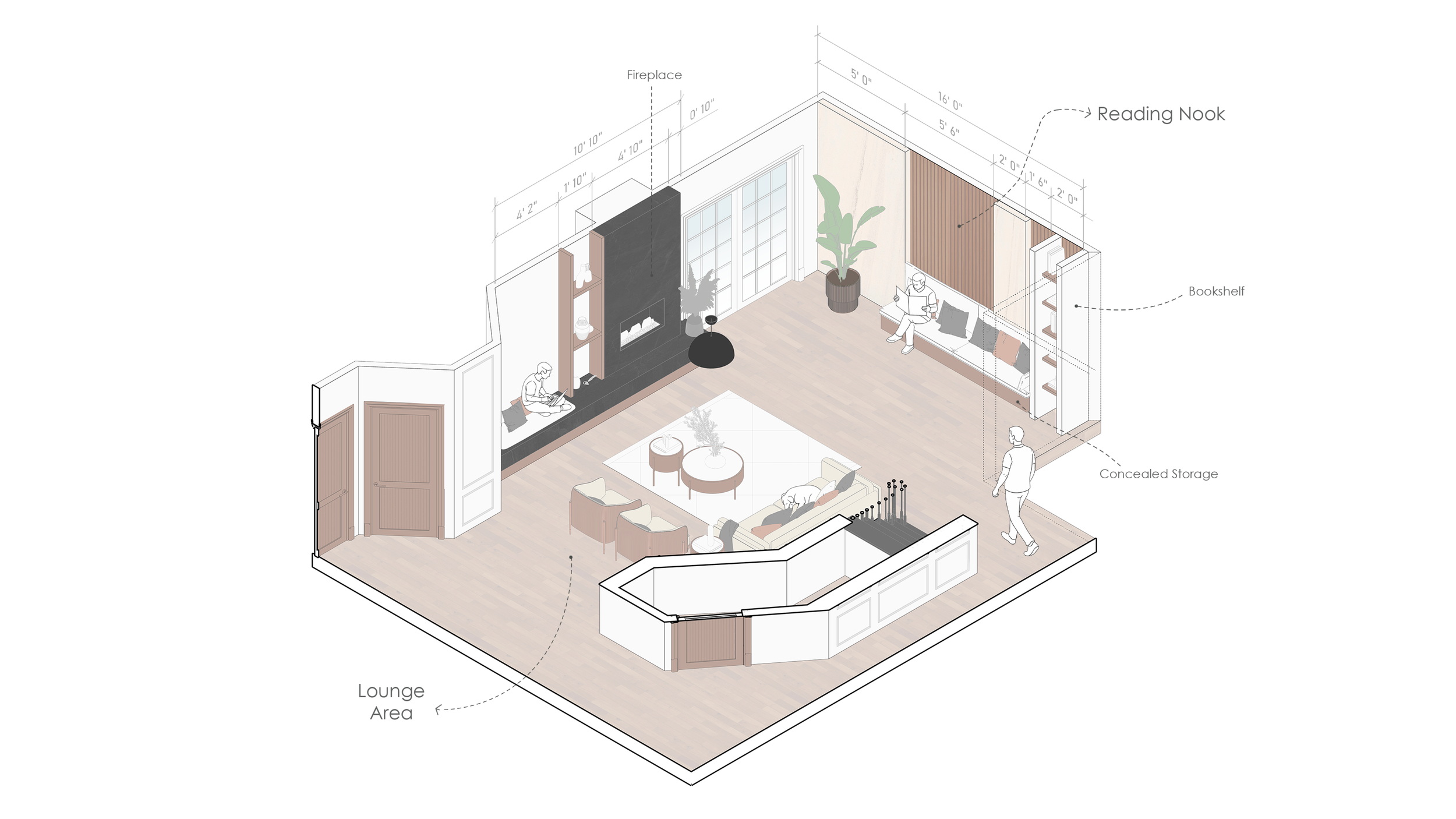 Illustrative elevation call out- space planning, design, and sourcing- Mustard Seed Haven