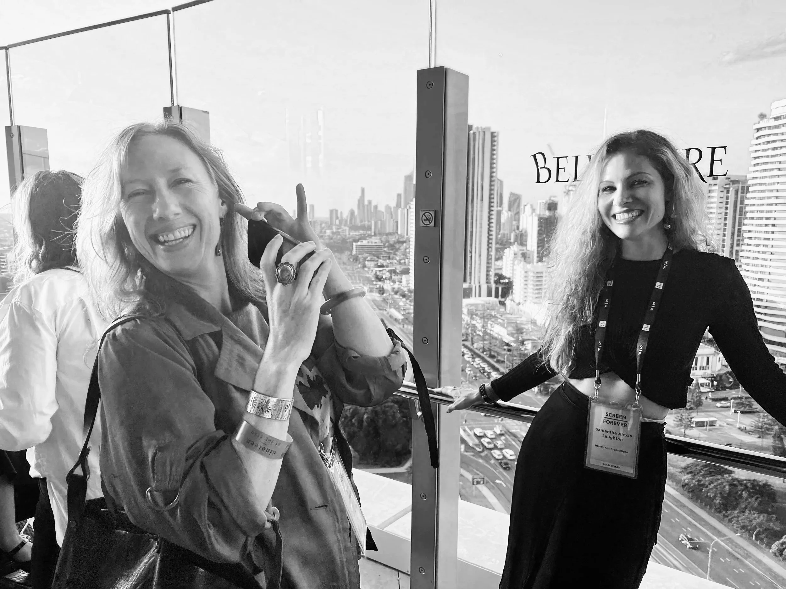 Writer/director/producers Rebecca Parker and Samantha Alexis Laughton from the Northern Territory at the Screen Forever Conference.