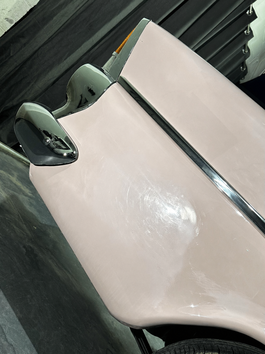 Classic Holden paint with visible sanding marks and haze prior to paint correction process