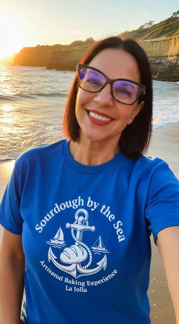 April Valentine is a passionate baker and instructor sharing hands-on artisan sourdough experiences in La Jolla’s coastal beauty.