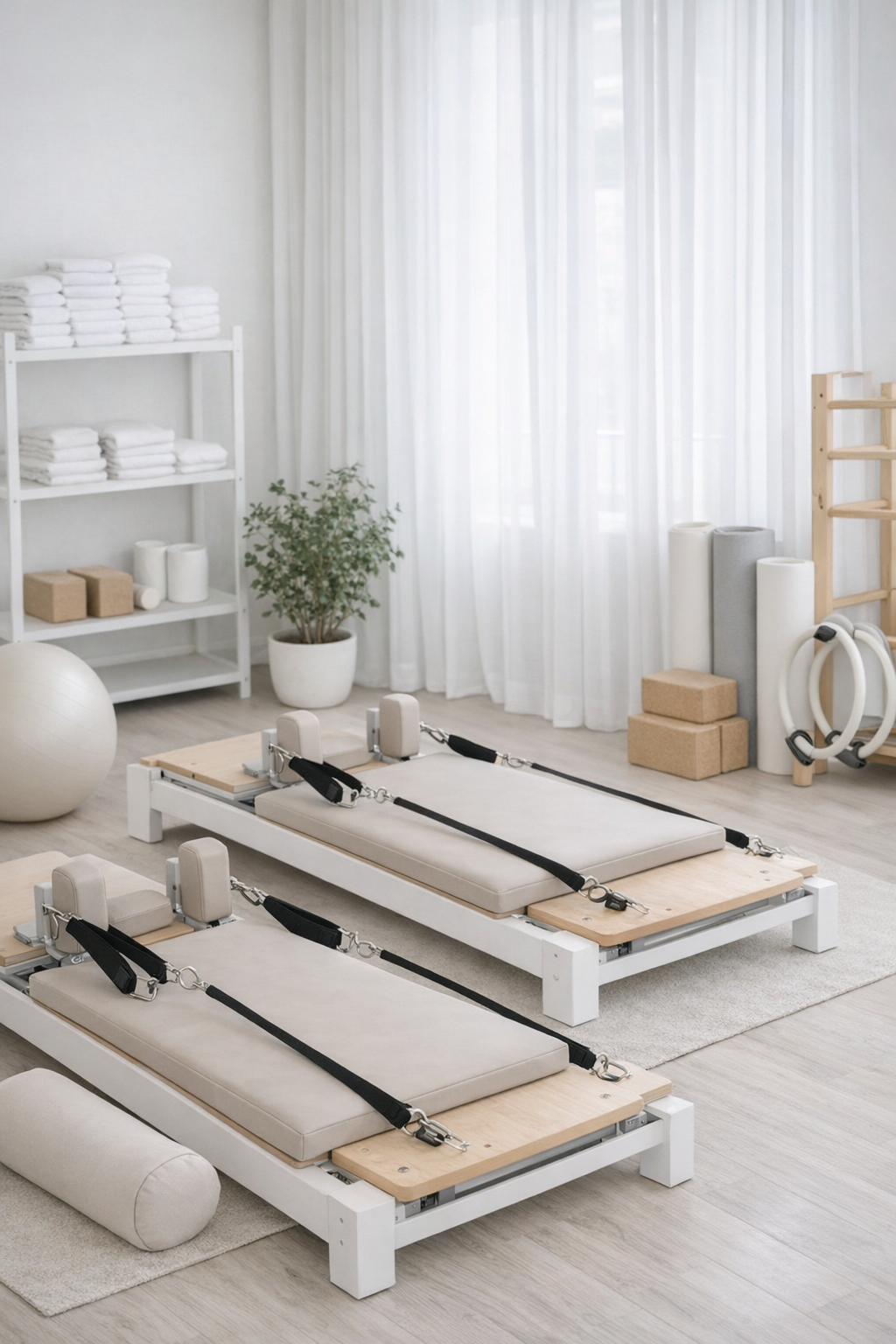 Sala Pilates a Udine con macchinari Reformer per allenamento personalizzato secondo il metodo STOTT Pilates