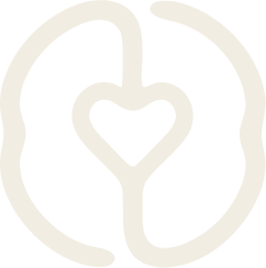 Simple line drawing of a stethoscope with a heart shape in the center