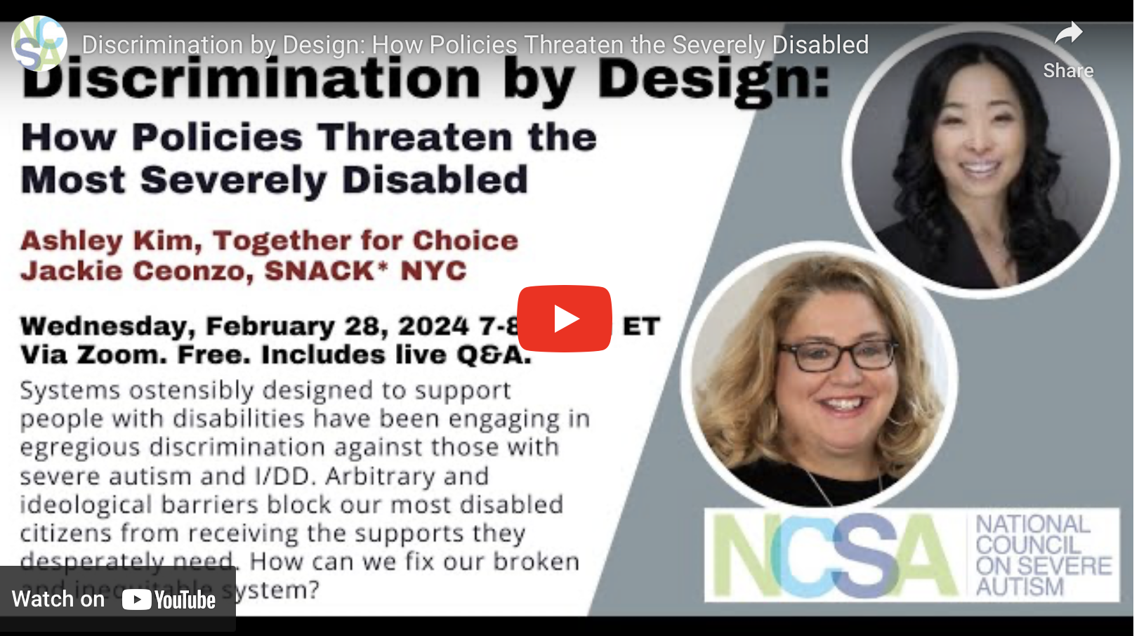Jackie Ceonzo Interview: Discrimination by Design - How Policies Threaten the Severely Disabled