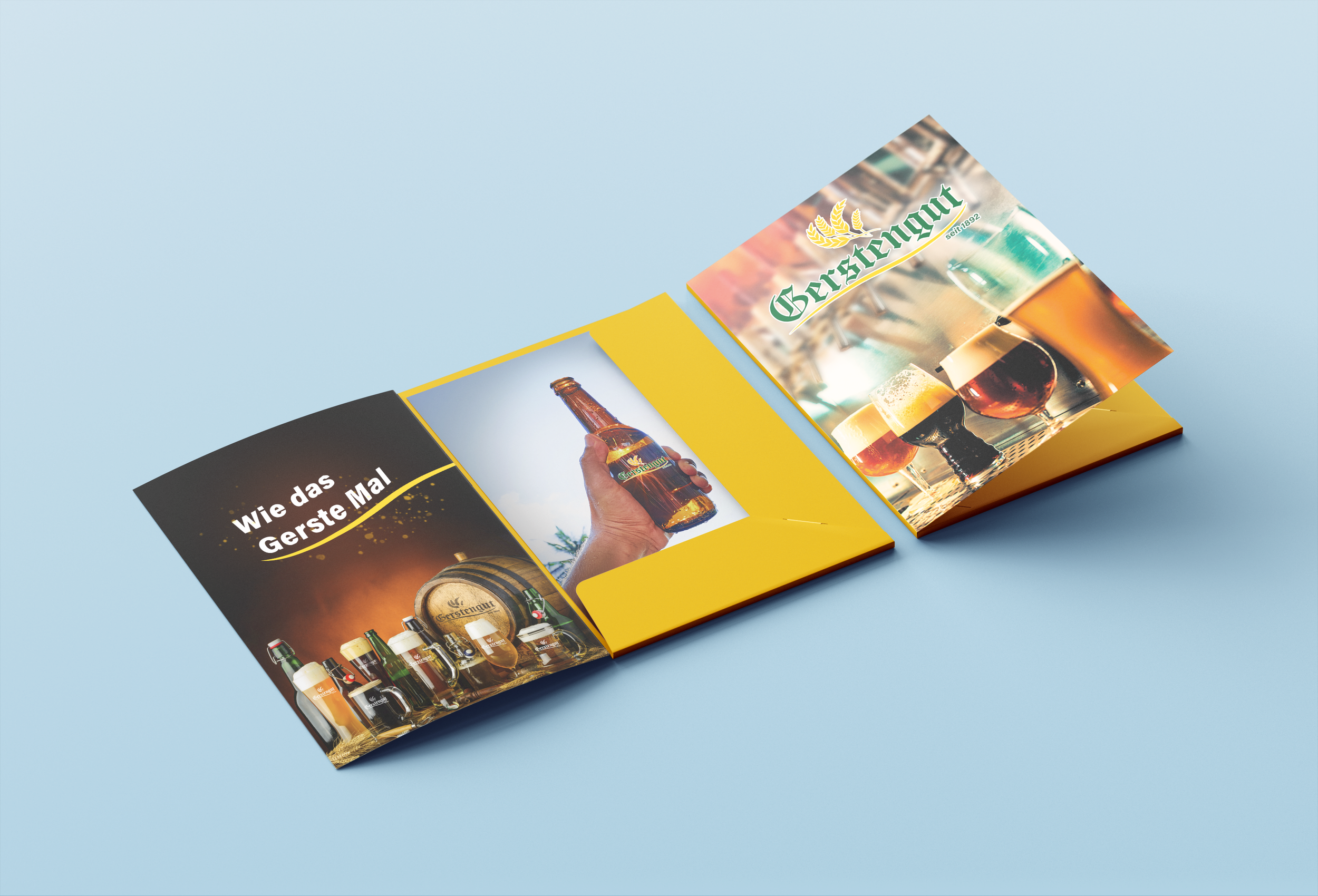 Mockup der Messemappe für die Bauerei