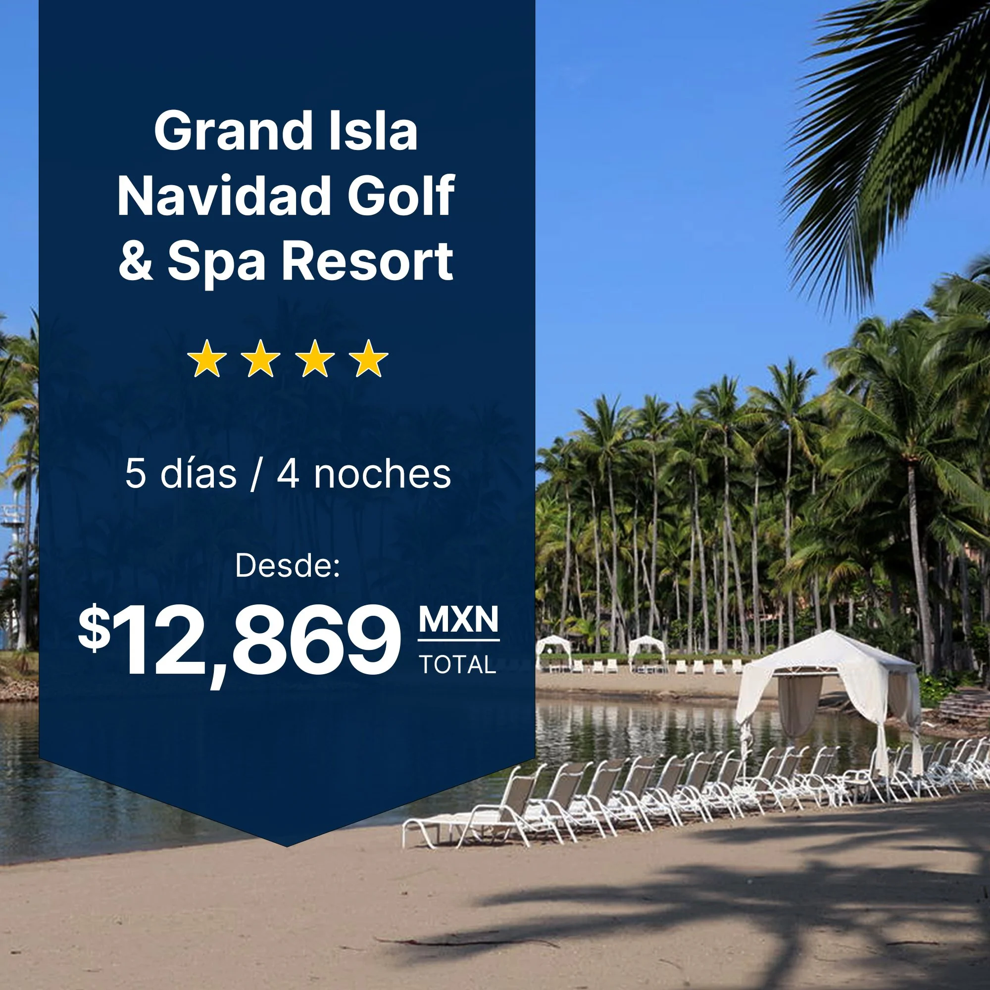 Grand Isla Navidad viaje familiar Manzanillo menores gratis desayuno bufet playa privada club infantil 4 noches desde $12,869