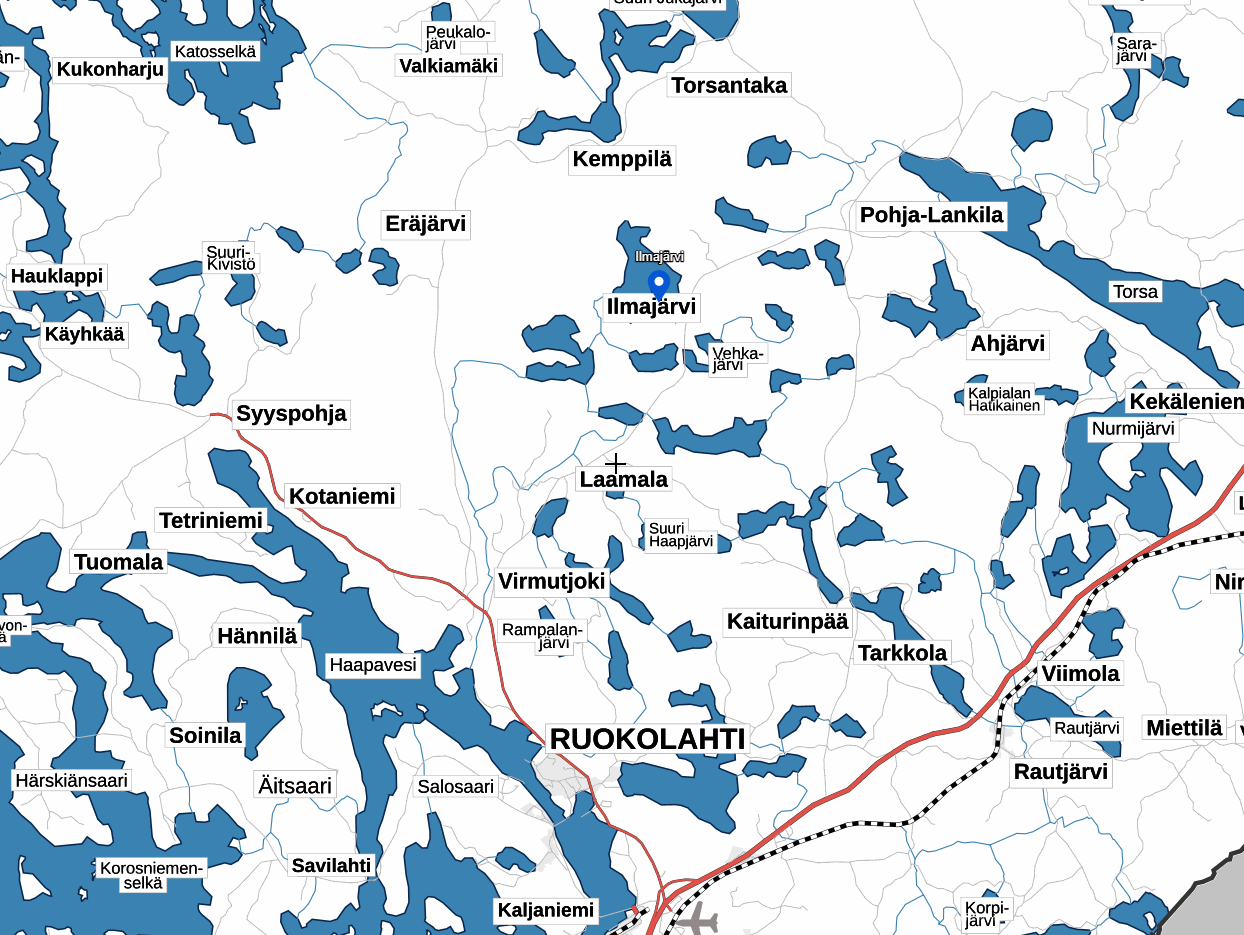 Ilmajärven selkokartta