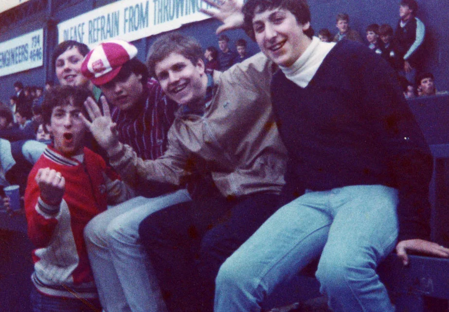 At the game wearing the legendary Fila Settanta Mk1 track top. 1980s © 80s Casual Classics.