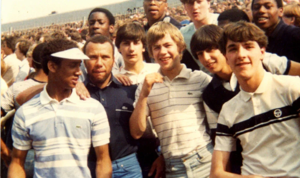 A group of young casuals wearing Lacoste Polo's. 1980s © 80s Casual Classics.