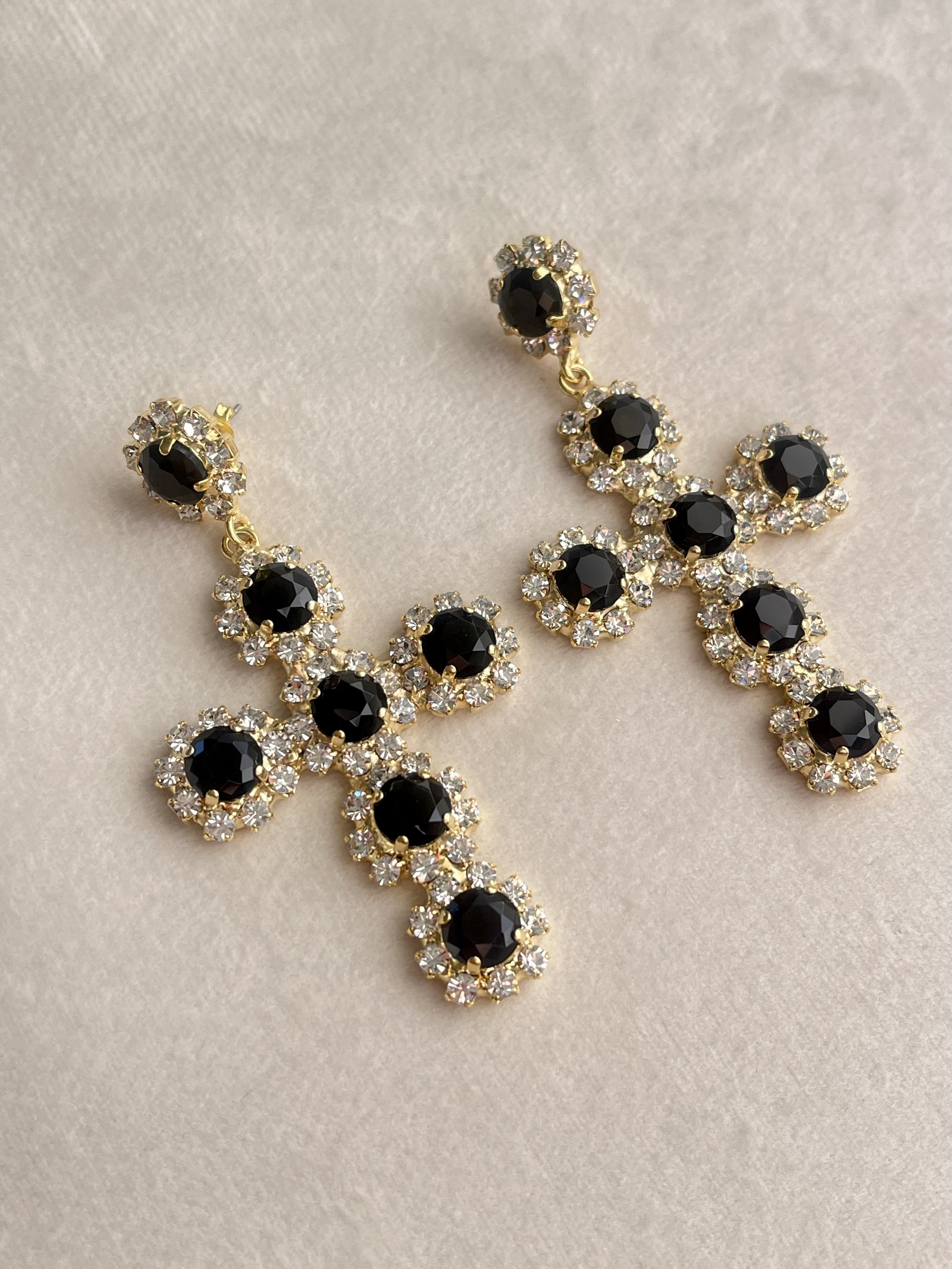 GRECIAN Crystal Cross Earrings