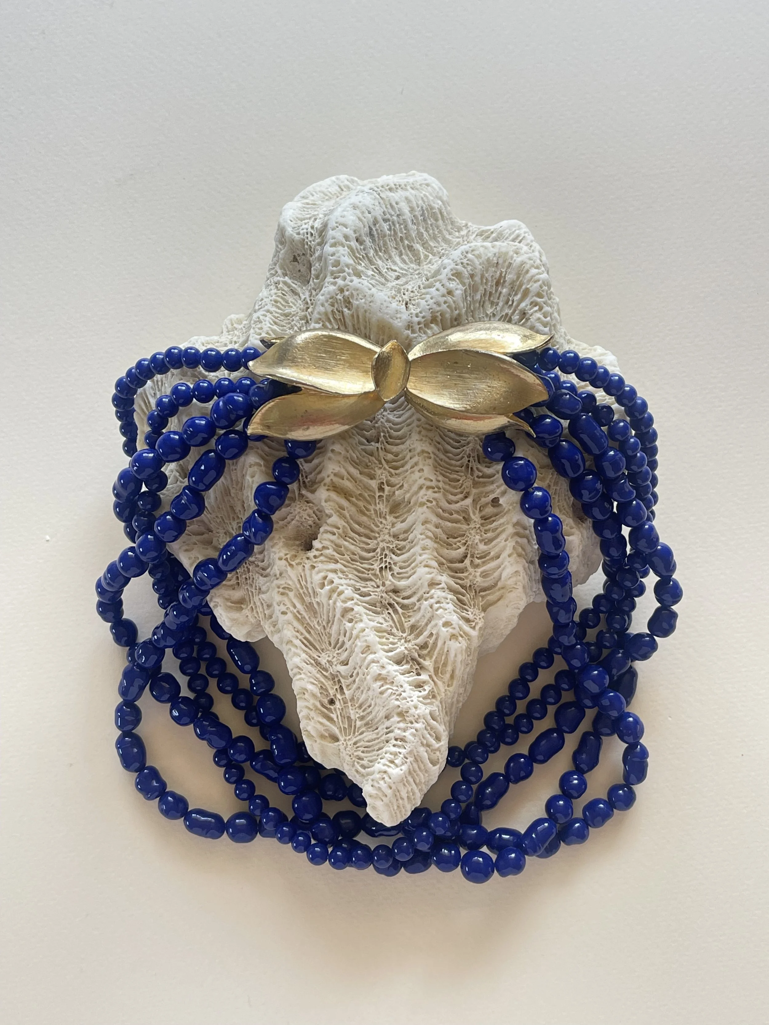 Colbalt Blue Glass Beaded Necklace