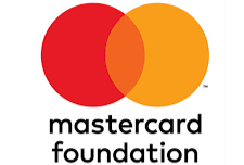 Mastercard Foundation logo with two overlapping circles in red and orange and the text 'mastercard foundation' below.