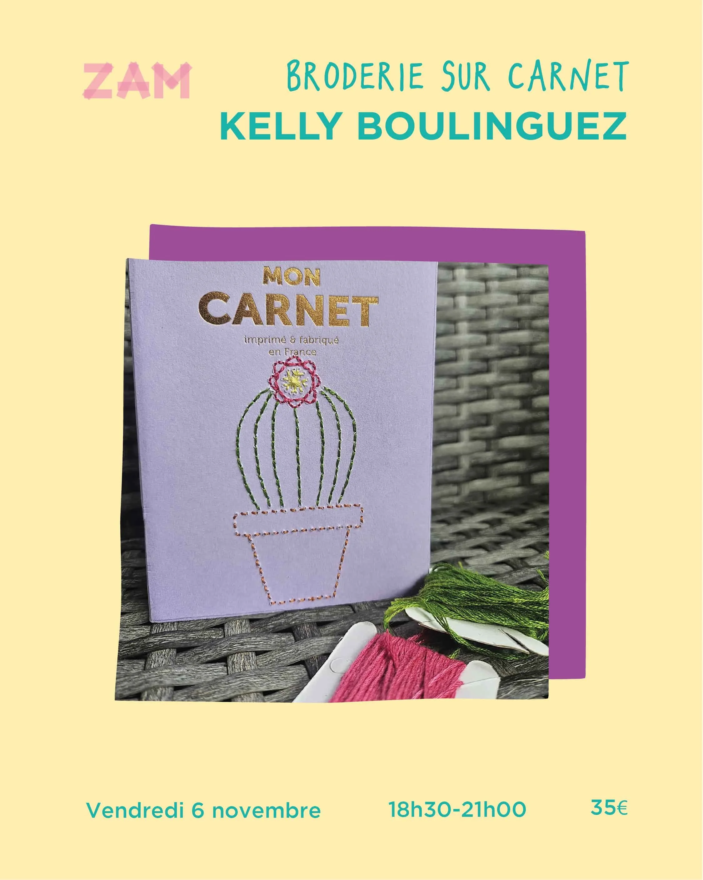 Broderie sur carnet