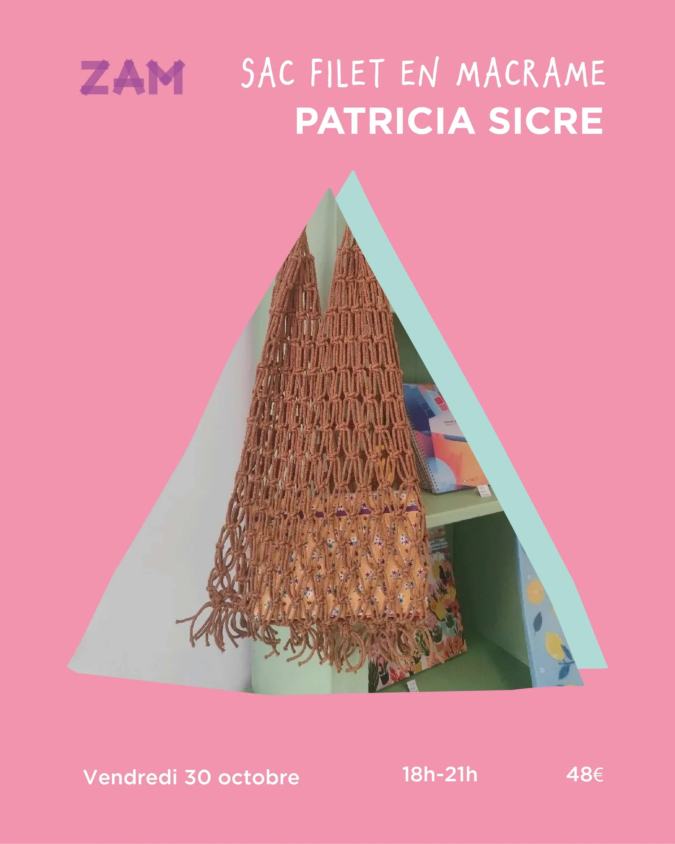 Sac filet en macramé