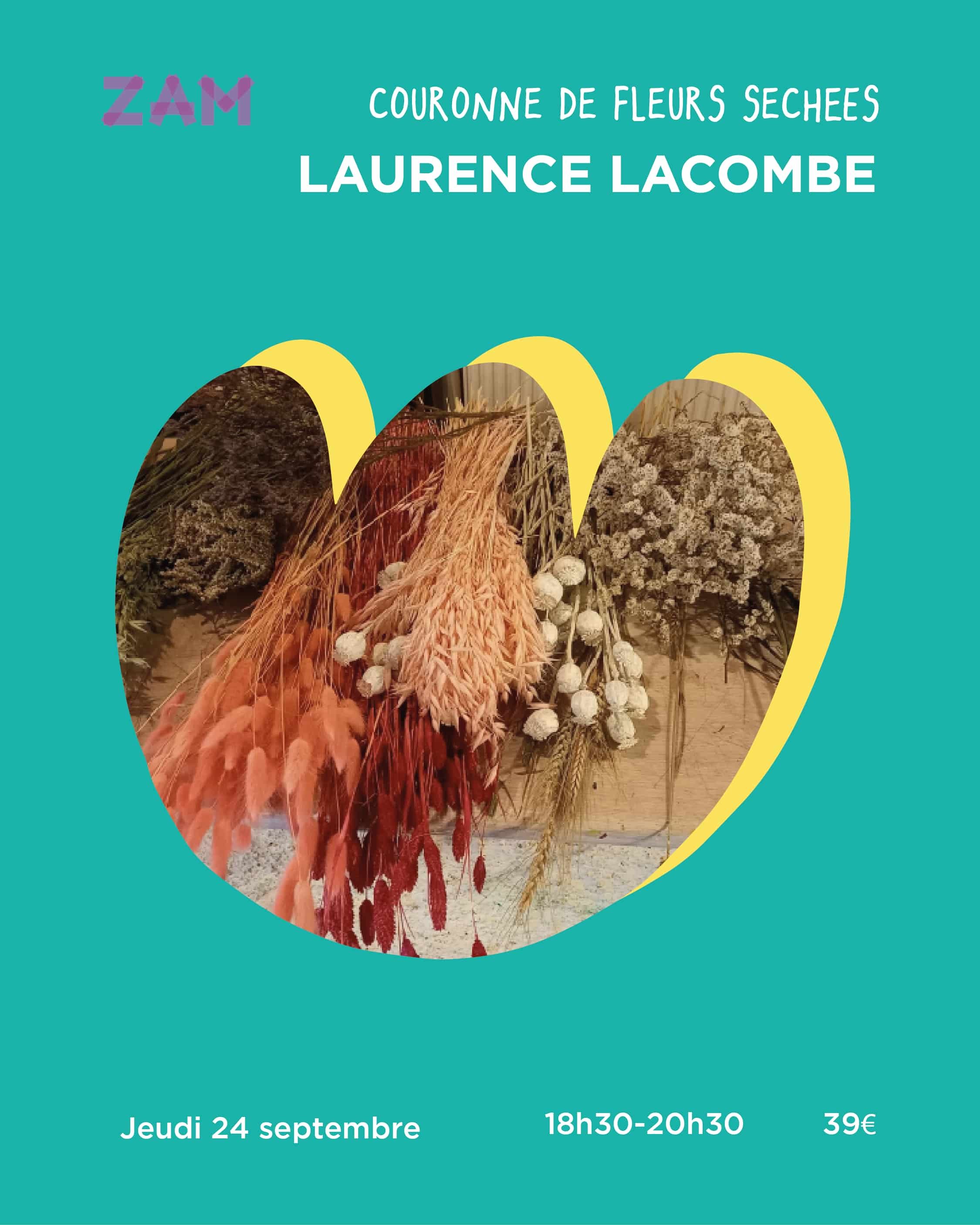 Couronne de fleurs séchées