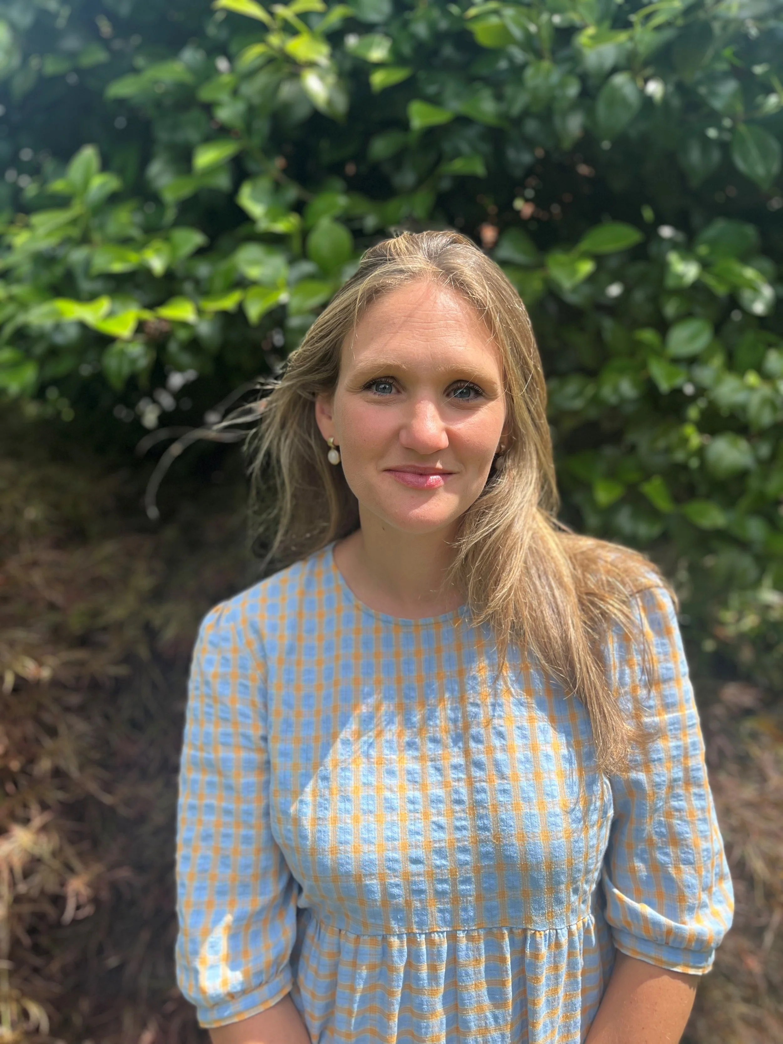 Head shot of Rebecca Maclean in the garden