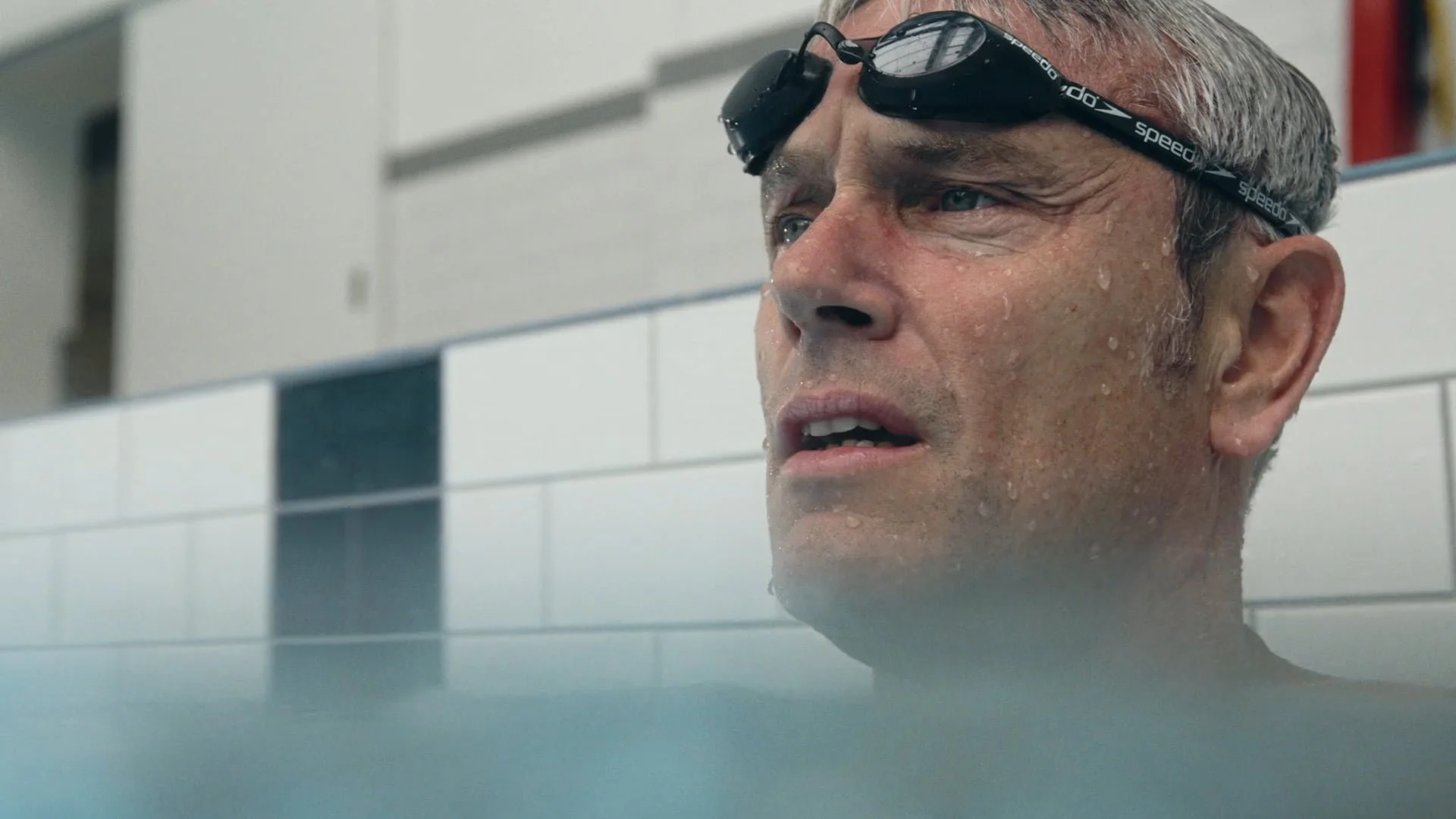 Still from Swimming Nature film featuring Olympic swimmer Mark Foster, edited by offline film editor Benjamin Lingard-Lane
