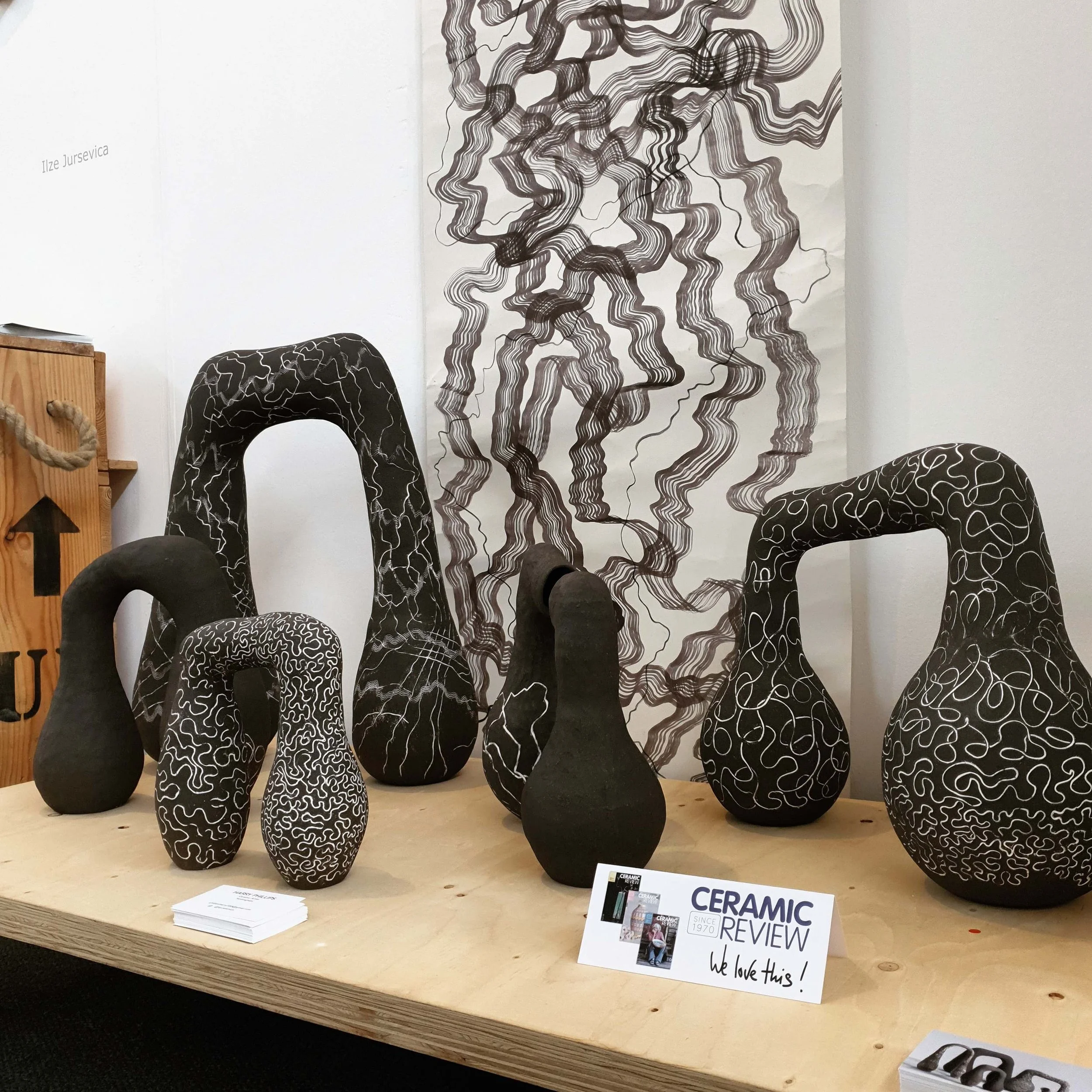 A collection of pieces on display at the New Designers Exhibition in June 2022