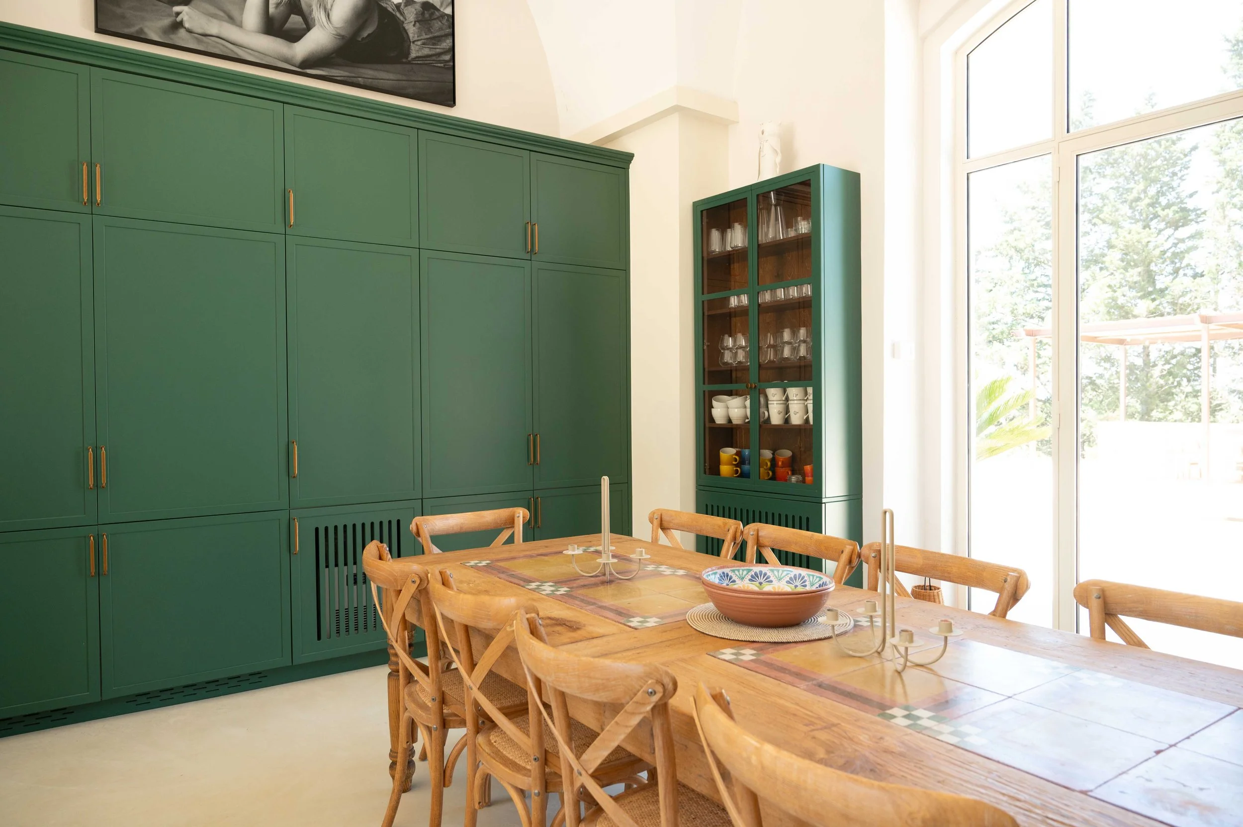 Open Kitchen with built in double fridge 