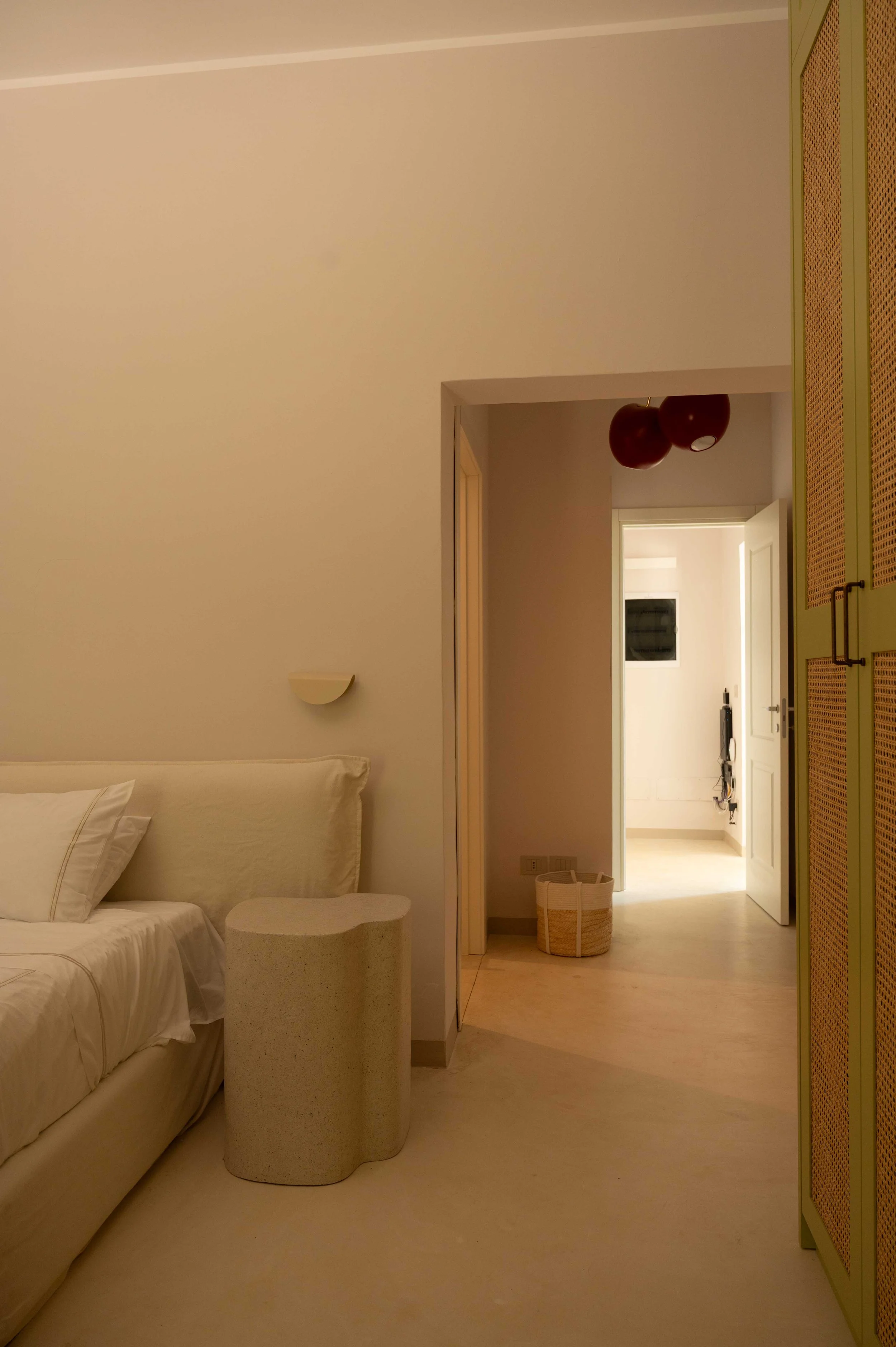 Bedroom interior at Masseria Coucou