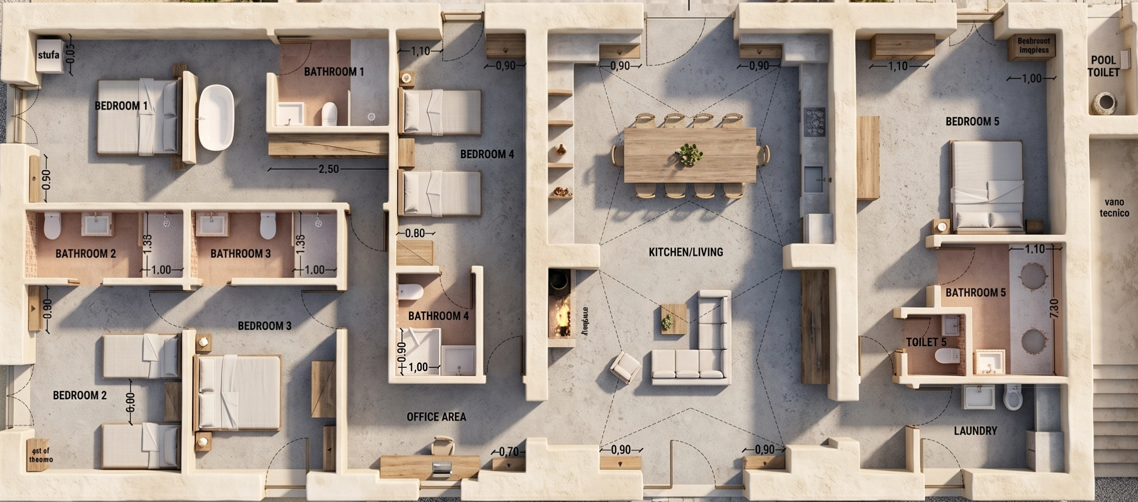 Ground floor plan of Masseria Coucou, Puglia