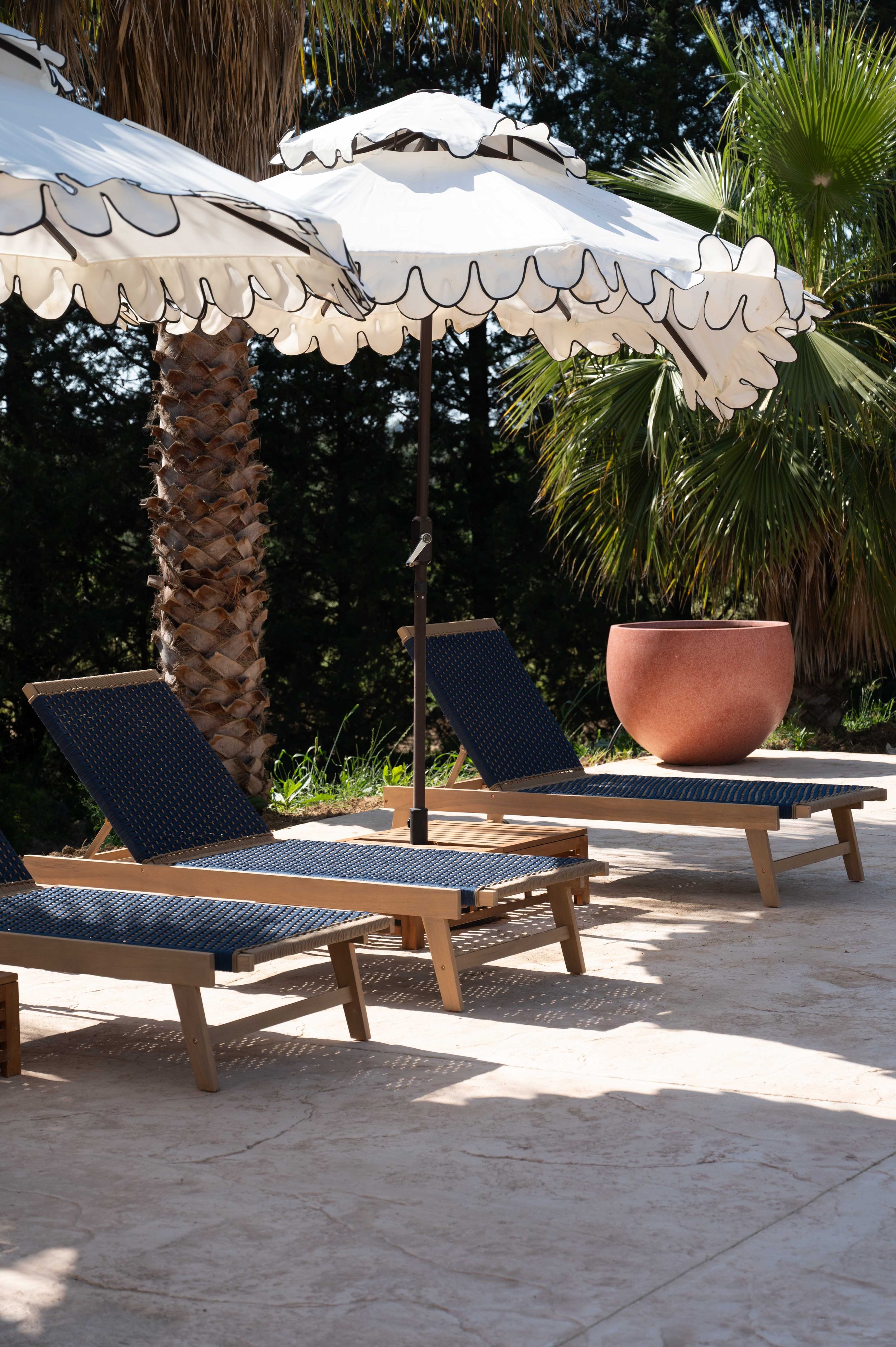 Poolside sunbeds