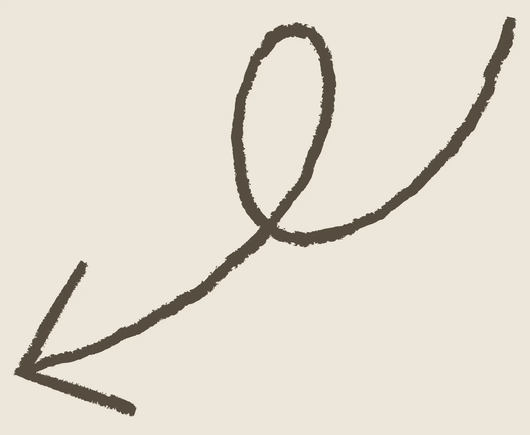 Simple line drawing of a plant with a stem and two leaves on a beige background.