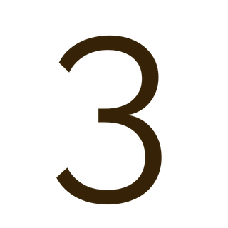 Number three in large black font.