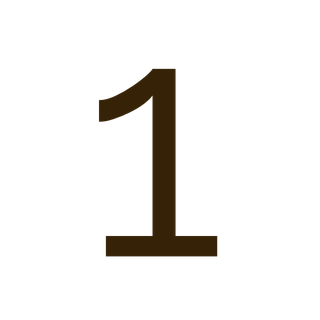 Large light blue number 1 centered on a black background.