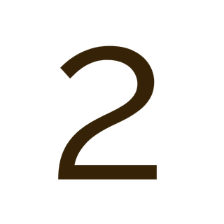 Large light blue number 2 on a black background.