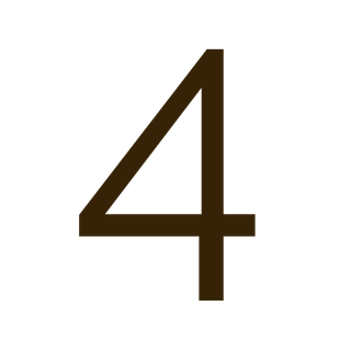 A black background with a large, brown number 4 in the center.