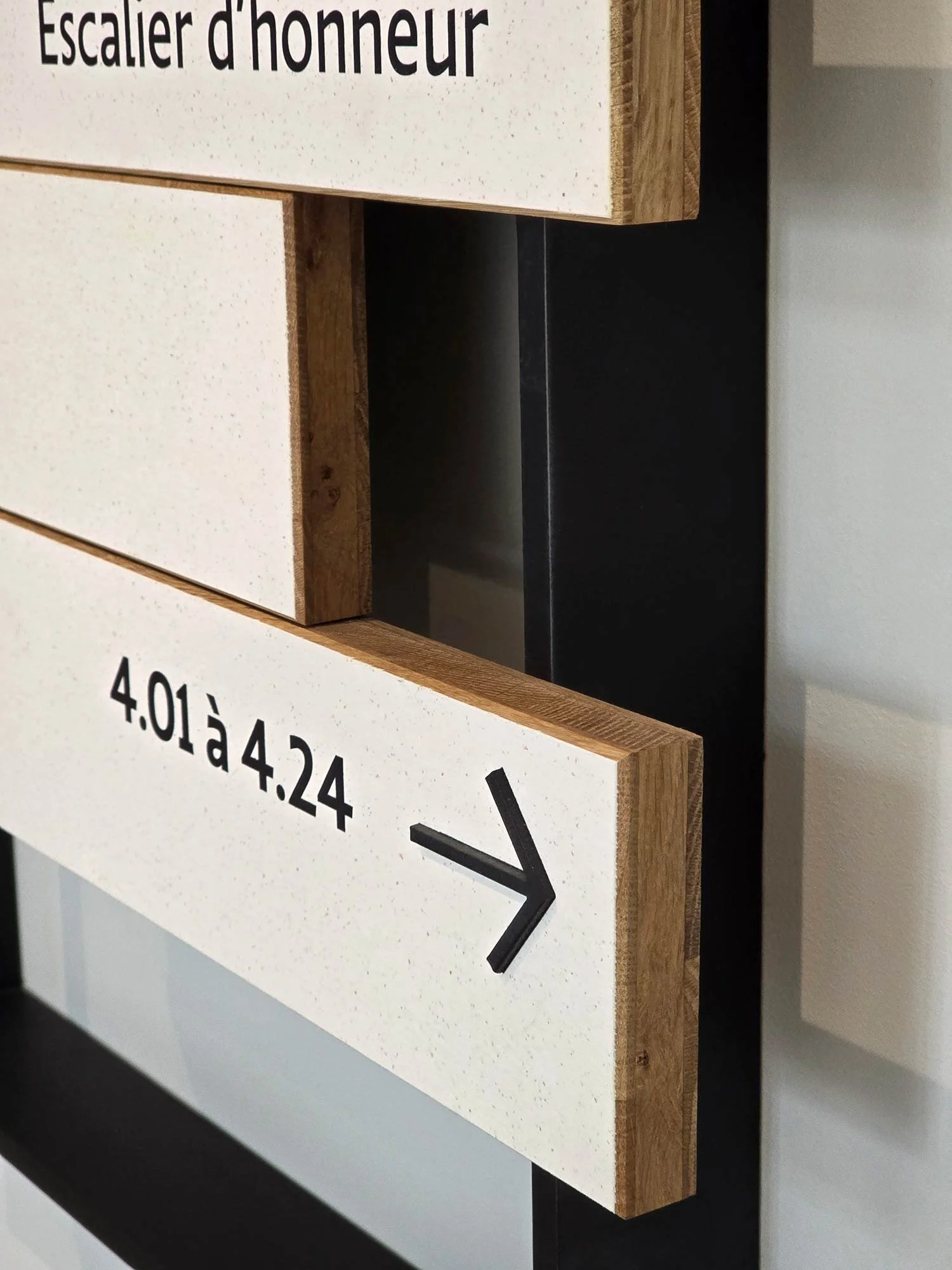 Detail of the signage materials for French Ministère de la Culture