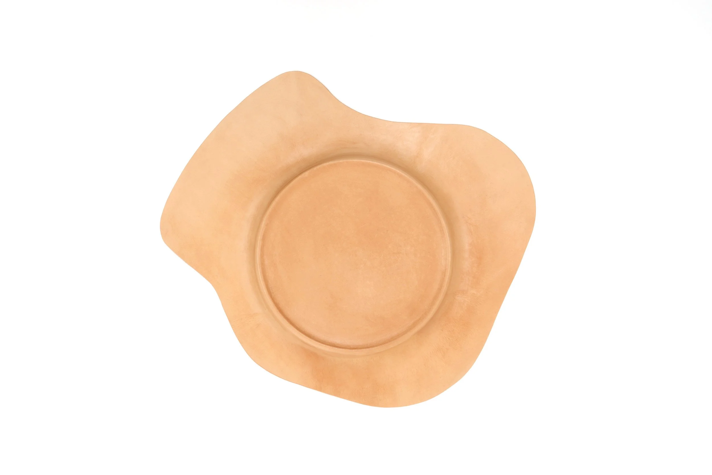 moulded leather trinket bowl top view