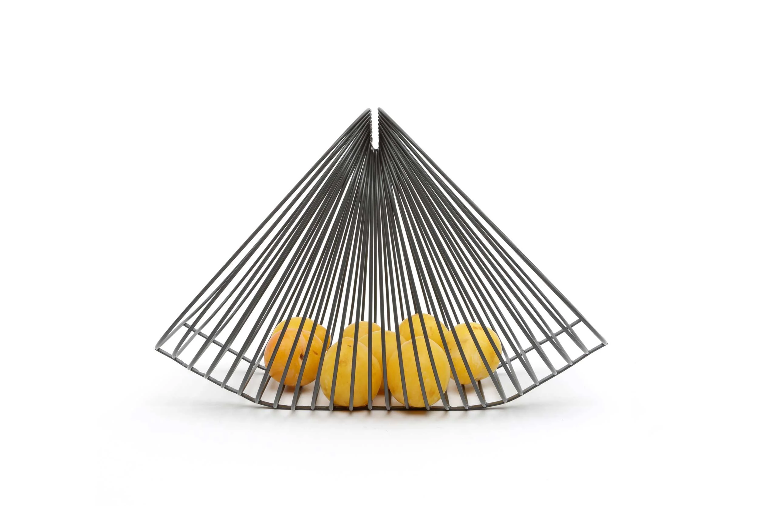 high wire fruit basket side view