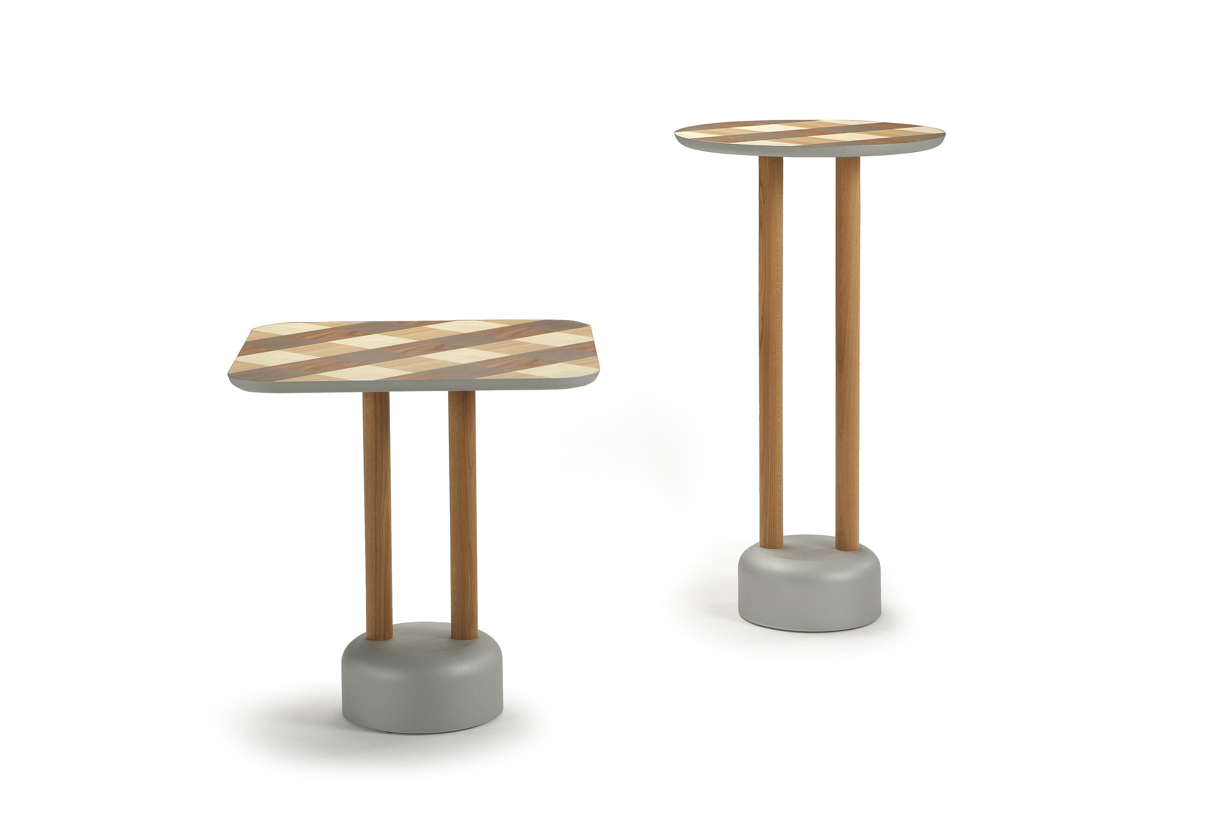 Vichy tables with a marquetery top