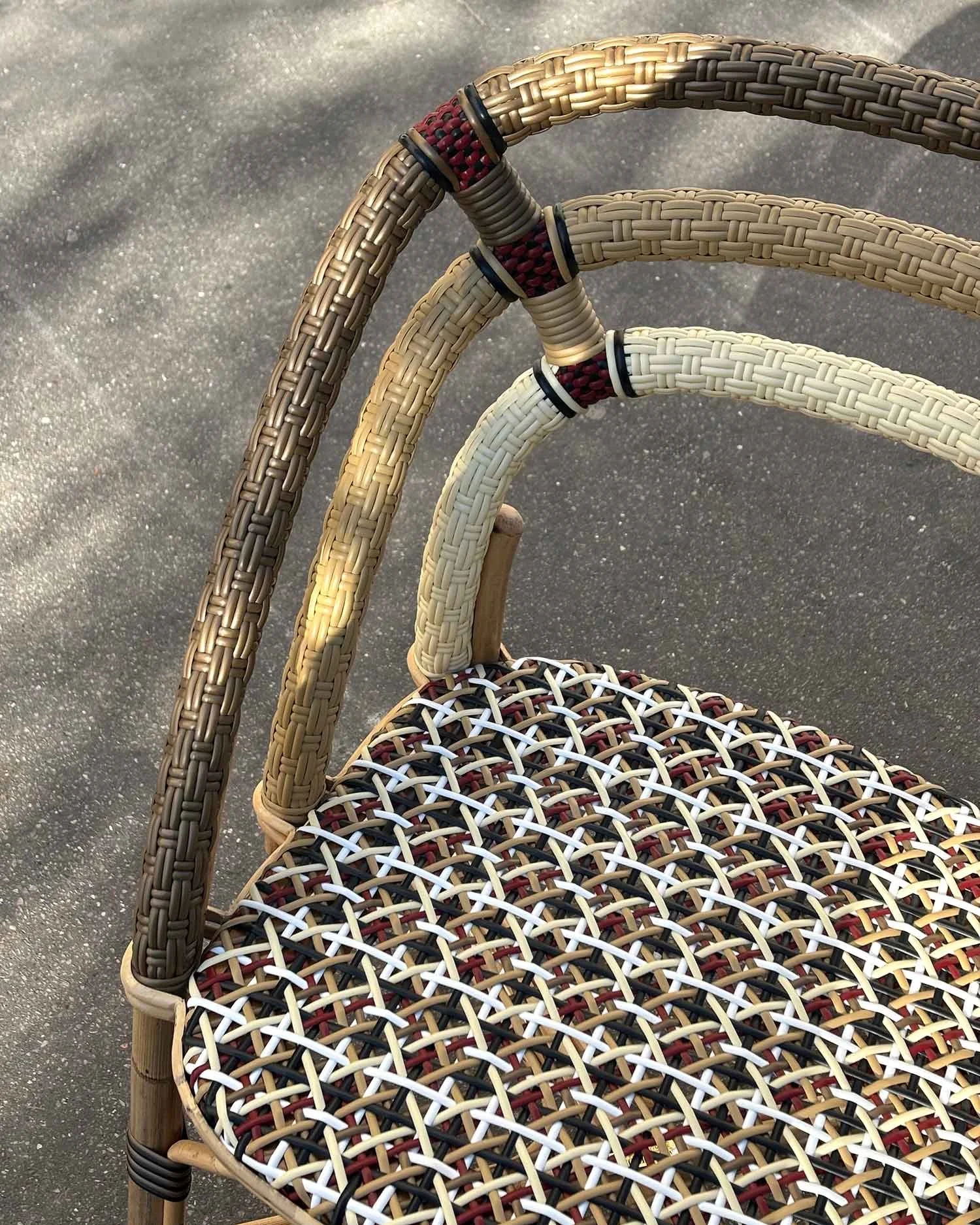 details of the Valmy rattan chair backrest
