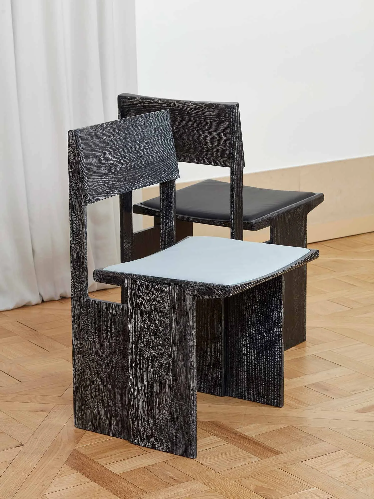 Black cerused oak chair